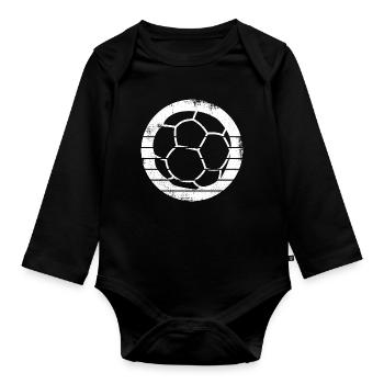 Dessin de balle de handball - Body Bébé bio manches longues - noir - Devant