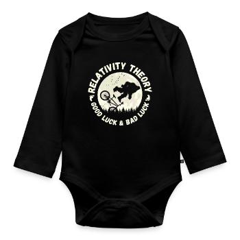 Relativitätstheorie - Glück und Pech - Baby Bio-Langarm-Body - Schwarz - Vorne