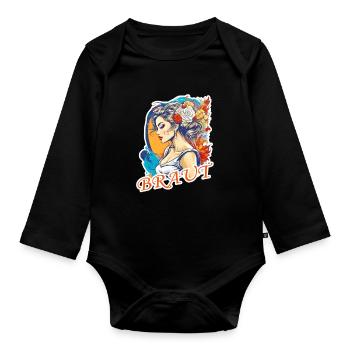 Braut - Baby Bio-Langarm-Body - Schwarz - Vorne
