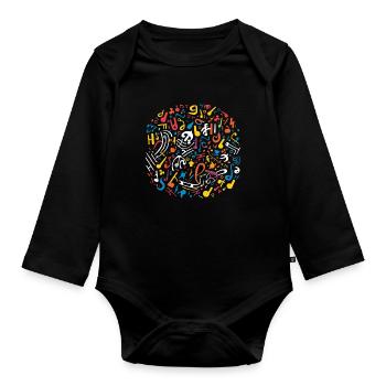 Musik - Baby Bio-Langarm-Body - Schwarz - Vorne