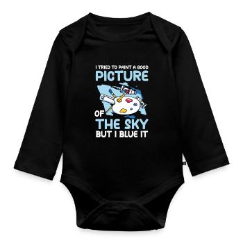 Good Picture Of The Sky But I Blue It - Baby Bio-Langarm-Body - Schwarz - Vorne