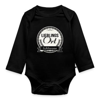 Lieblingsort Schliersee - Baby Bio-Langarm-Body - Schwarz - Vorne