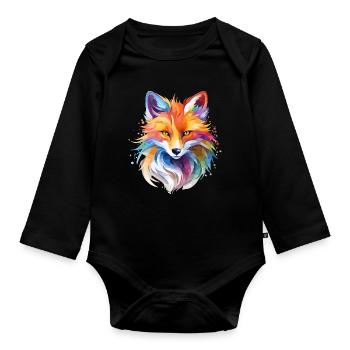 Fuchs Design - Body Bébé bio manches longues - noir - Devant