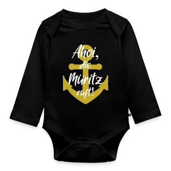 Ahé que Müritz appelle - Body Bébé bio manches longues - noir - Devant