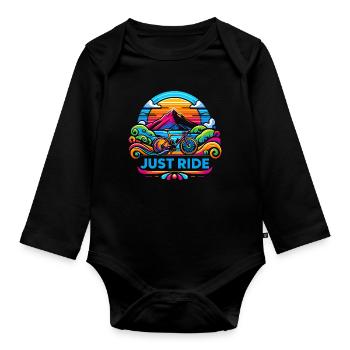 Just Ride Fahrrad - Just Ride - Baby Bio-Langarm-Body - Schwarz - Vorne