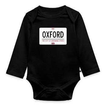Panneau de la ville d’Oxford - Body Bébé bio manches longues - noir - Devant