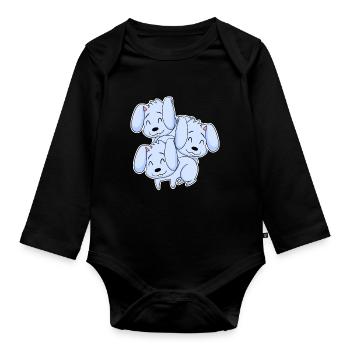 Motif de lapin - Body Bébé bio manches longues - noir - Devant