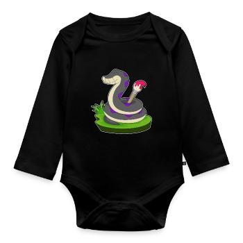 Snake Painter Brush Paint - Organic Longsleeve Baby Bodysuit - black - Front