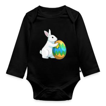 Nettoyage de Pâques Bunny - Body Bébé bio manches longues - noir - Devant