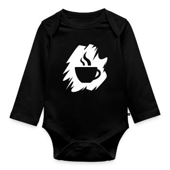 Illustration de café pinceau à café icône logo café - Body Bébé bio manches longues - noir - Devant