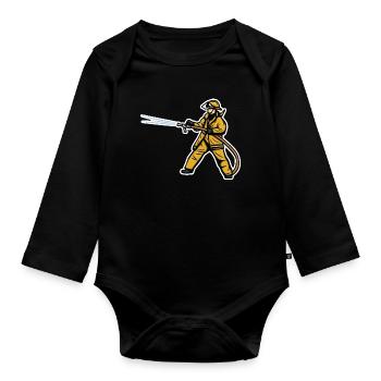 Garçon pompier - Body Bébé bio manches longues - noir - Devant