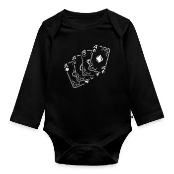 Cards Symbol Illustration Playing Cards Poker Skat - Organic Longsleeve Baby Bodysuit - black - Front
