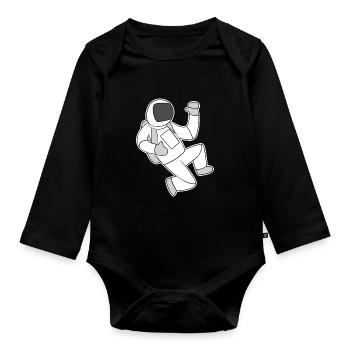 Motif d’astronaute - Body Bébé bio manches longues - noir - Devant