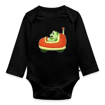 Voiture de tortue - Body Bébé bio manches longues - noir - Devant