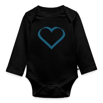 Saint-Valentin, Saint-Valentin, Saint-Valentin - Body Bébé bio manches longues - noir - Devant