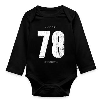 Vintage 78 Limitierte Auflage - Baby Bio-Langarm-Body - Schwarz - Vorne
