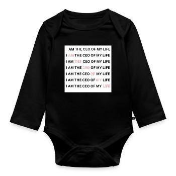 I AM THE CEO OF MY LIFE - Baby Bio-Langarm-Body - Schwarz - Vorne