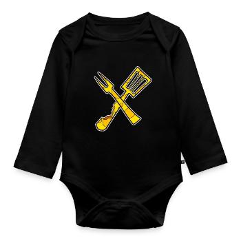 Chef Cooking Restaurant - Organic Longsleeve Baby Bodysuit - black - Front
