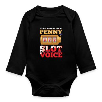My Penny Slot Voice - Baby Bio-Langarm-Body - Schwarz - Vorne