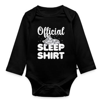 White Tiger Chemise de nuit officielle Lazy Relax - Body Bébé bio manches longues - noir - Devant
