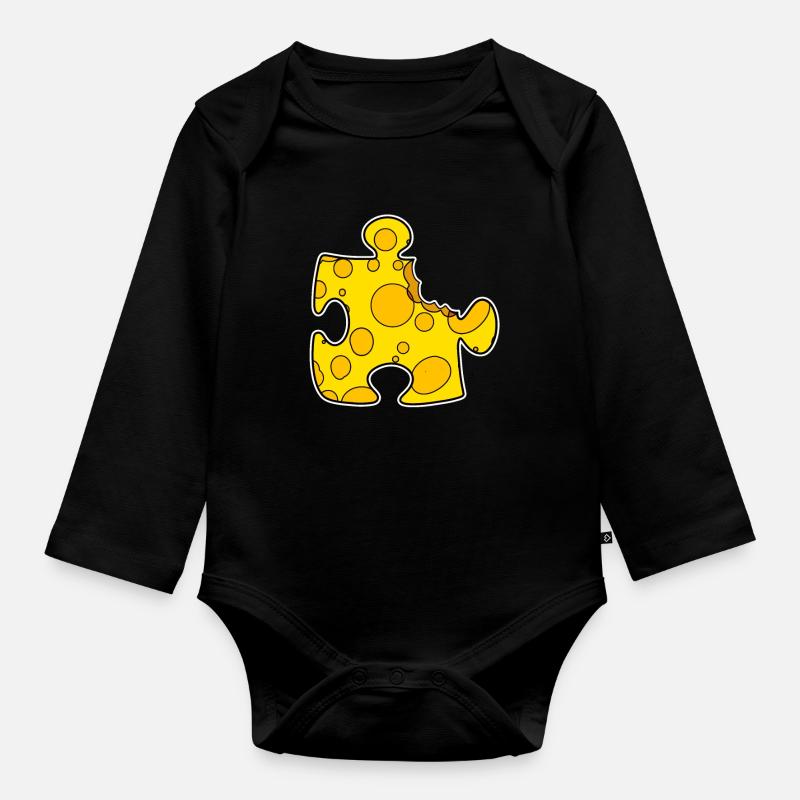 Puzzle - Body Bébé bio manches longues - noir