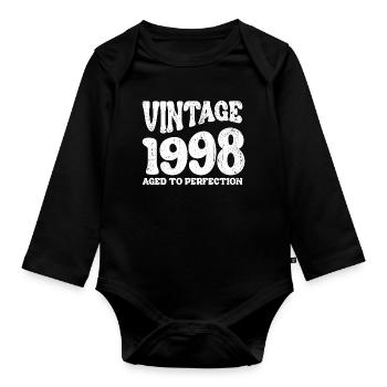 Vintage 1998 Aged to Perfection - Organic Longsleeve Baby Bodysuit - black - Front