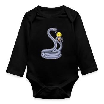 Schlange Waffeleis - Baby Bio-Langarm-Body - Schwarz - Vorne