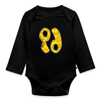 Sternzeichen Krebs Symbol - Baby Bio-Langarm-Body - Schwarz - Vorne