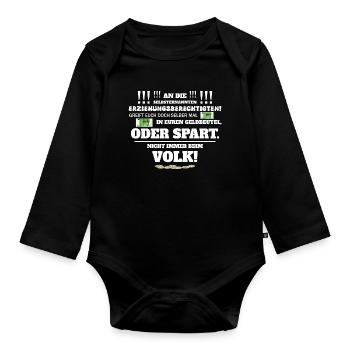 Not always by the people - Organic Longsleeve Baby Bodysuit - black - Front