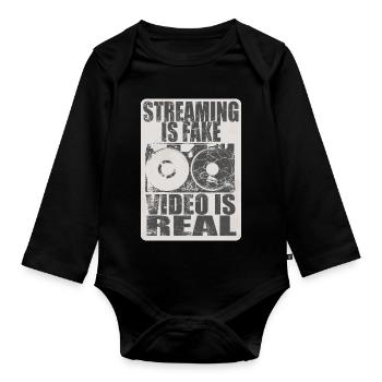 Video is real - Baby Bio-Langarm-Body - Schwarz - Vorne