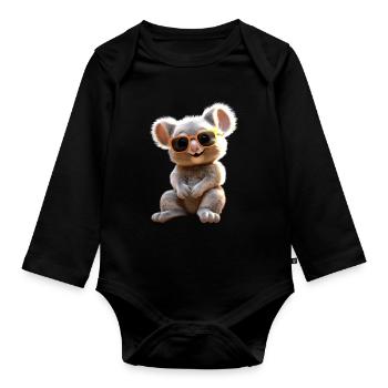 Koala Australie Koalas Koala Ours Mignon Koala Ours - Body Bébé bio manches longues - noir - Devant
