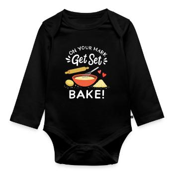 Backen Bäcker Hobbybäcker - Baby Bio-Langarm-Body - Schwarz - Vorne