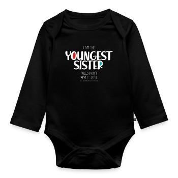 Sœur cadette - Body Bébé bio manches longues - noir - Devant