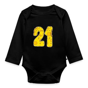 21 years old Lustig Käse - Organic Longsleeve Baby Bodysuit - black - Front