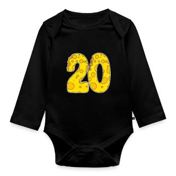 20 Years of Lustig Cheese - Organic Longsleeve Baby Bodysuit - black - Front