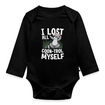 I Lost All Coon-Trol für einen Waschbär-Fan - Baby Bio-Langarm-Body - Schwarz - Vorne