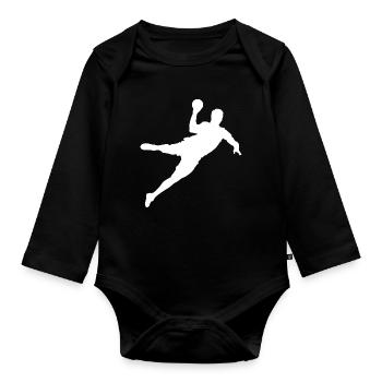 Lancer de handball Joueurs de handball européens Symbole Icône de l’équipe - Body Bébé bio manches longues - noir - Devant