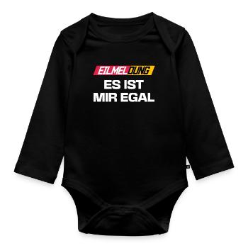 Chill Egal Statement Witzig Ist Mir Wurscht - Baby Bio-Langarm-Body - Schwarz - Vorne