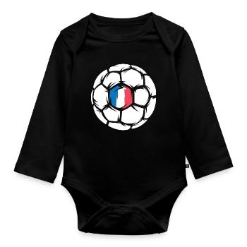 France European Handball Championships Team Team Ball Icon - Organic Longsleeve Baby Bodysuit - black - Front