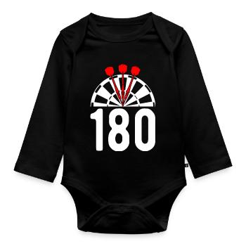 Darts Darts Darts Spieler Darts - Baby Bio-Langarm-Body - Schwarz - Vorne