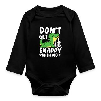 Snappy With Me Krokodil für Krokodil Fan - Baby Bio-Langarm-Body - Schwarz - Vorne