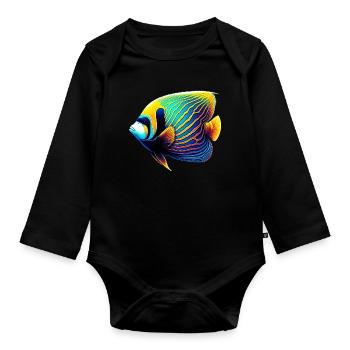 Kaiser-Engelsfisch - Baby Bio-Langarm-Body - Schwarz - Vorne