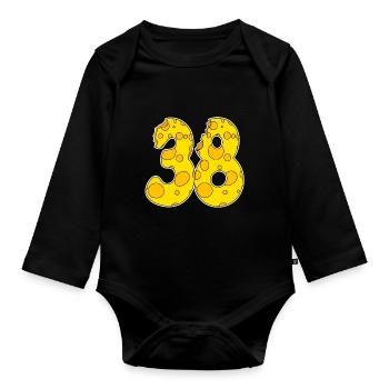 38 years old Lustig Käse - Organic Longsleeve Baby Bodysuit - black - Front