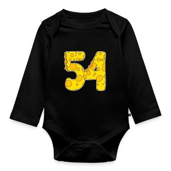 54 years of Lustig Käse - Organic Longsleeve Baby Bodysuit - black - Front