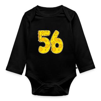 56 years of Lustig Käse - Organic Longsleeve Baby Bodysuit - black - Front