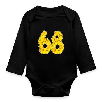 68 years of Lustig Käse - Organic Longsleeve Baby Bodysuit - black - Front