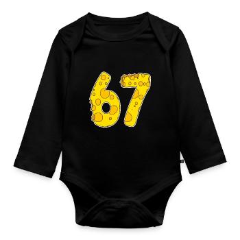 67 years of Lustig Käse - Organic Longsleeve Baby Bodysuit - black - Front