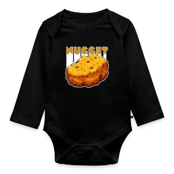 Nugget-Love Chicken Nugget - Organic Longsleeve Baby Bodysuit - black - Front