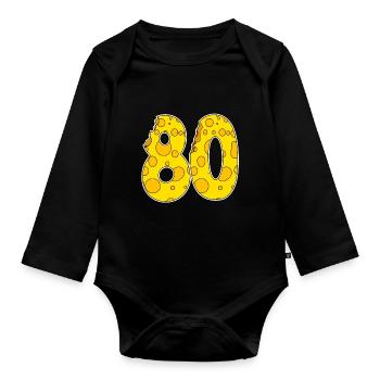 80 ans de fromage Lustig - Body Bébé bio manches longues - noir - Devant