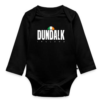 T-shirt à texte gras du drapeau irlandais Dundalk - Body Bébé bio manches longues - noir - Devant